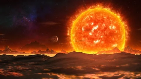 Red Giant Lava Planet Stock Footage 111343585
