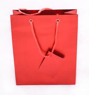 Red gift bag Stock Photos