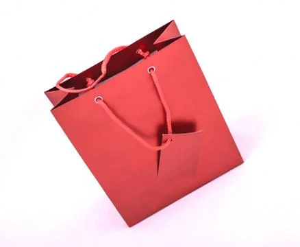 Red gift bag Stock Photos
