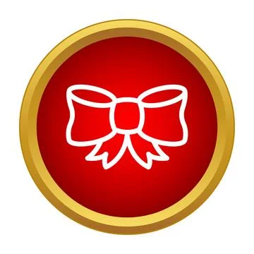 Red gift bow icon celebrating holidays and presents Stock Illustration