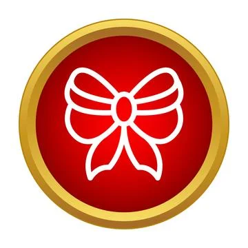 Red gift bow icon celebrating holidays and presents Stock Illustration
