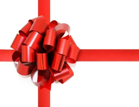 Red Gift bow Stock Photos
