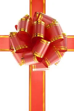 Red Gift bow Stock Photos
