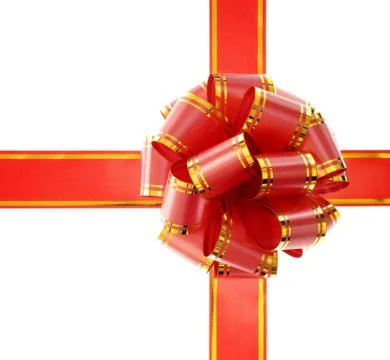 Red Gift bow Stock Photos