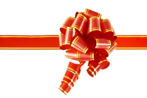 Red Gift bow Stock Photos