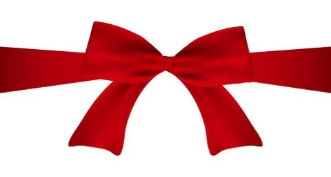 Red gift bow of ribbon Stock Illustration