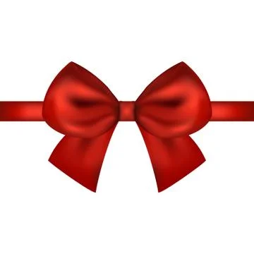 Red gift bow of ribbon Stock Illustration