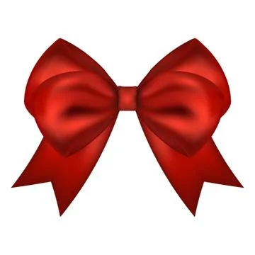 Red gift bow of ribbon Stock Illustration