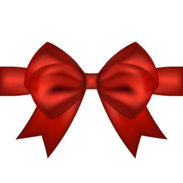 Red gift bow of ribbon Illustrazione stock