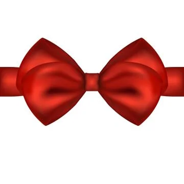 Red gift bow of ribbon Stock Illustration