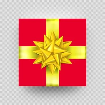 Red gift bow ribbon vector design template Birthday, New Year Christmas gifts Stock Illustration