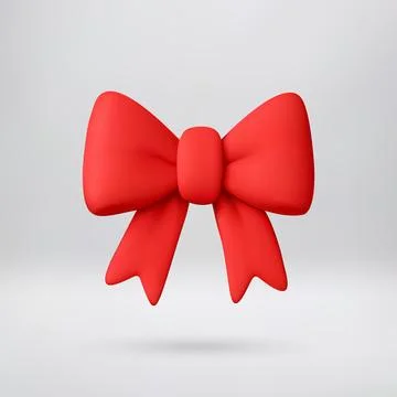 Red gift bow on white background. Stock Illustration