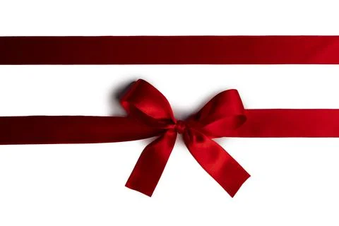Red gift bow on white Stock Photos