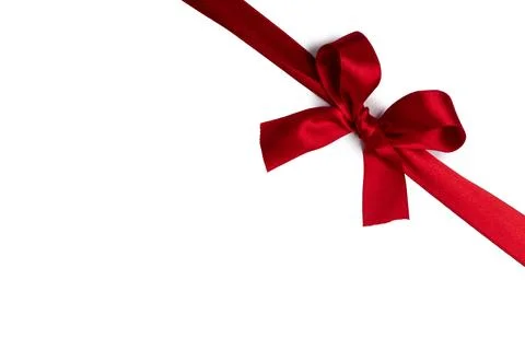 Red gift bow on white Stock Photos