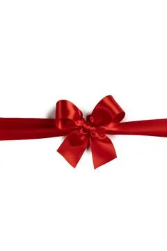 Red gift bow on white Stock Photos