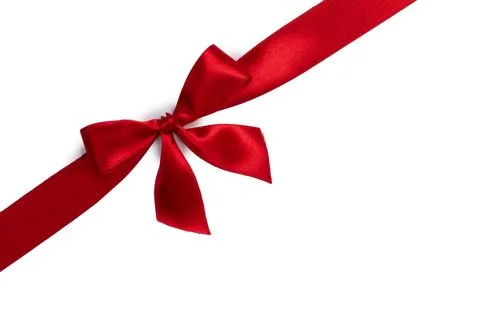 Red gift bow on white Stock Photos
