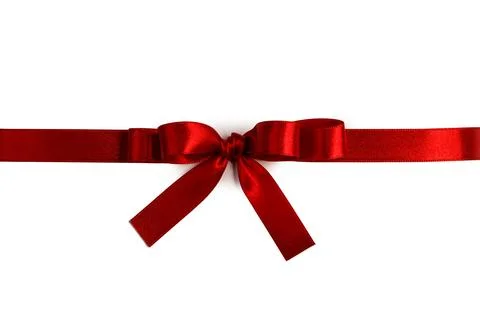 Red gift bow on white Stock Photos