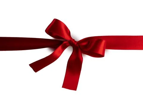 Red gift bow on white Stock Photos