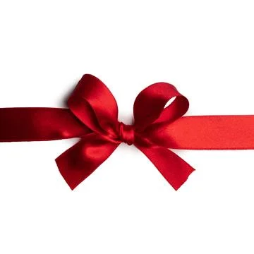 Red gift bow on white Stock Photos