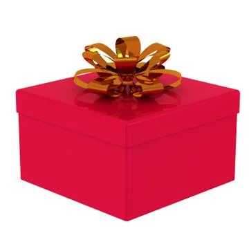 Red gift box 3d. Stock Illustration