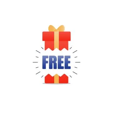 Red gift box, additional present icon, reward concept, shopping bonus Illustrazione stock