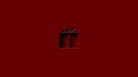 Red gift box on animated background Video stock 262178760