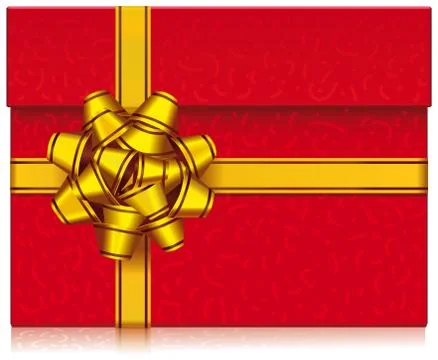 Red gift box with bow Stock Illustration
