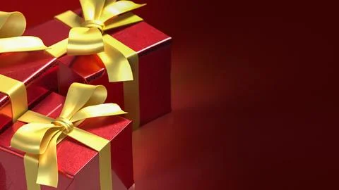 The Red Gift box  for celebration or Holiday concept 3d Rendering. Stock Illustration