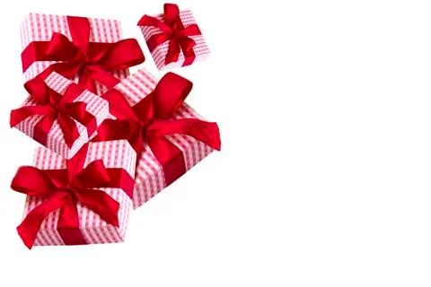 Red gift box corner Stock Photos