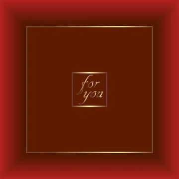 Red gift box. Golden element for gift cards, invitations, greetings. Stock Illustration