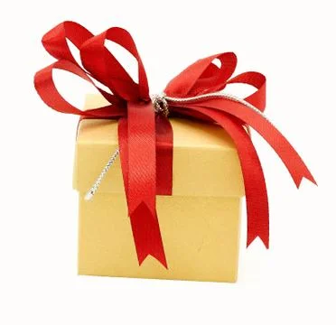 Red gift box isolated on white background. Stock Photos