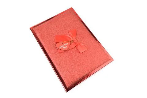 Red gift box isolated on a white background Stock Photos