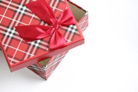 Red gift box 스톡 사진