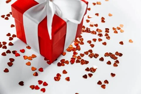Red gift box Stock Photos