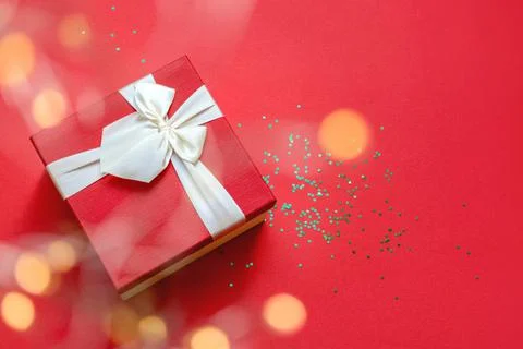 Red gift box Stock Photos