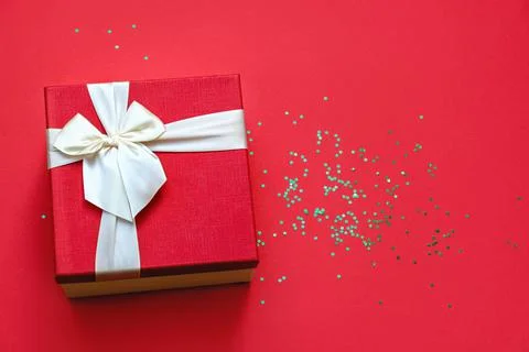 Red gift box Foto stock