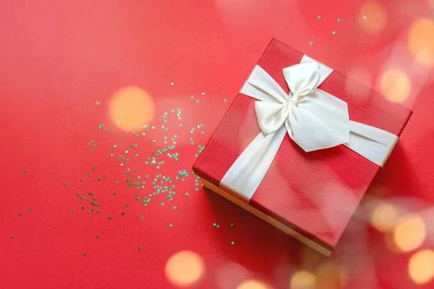 Red gift box Stock Photos