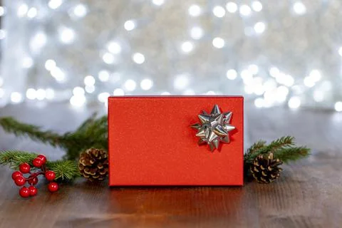 Red gift box Stock Photos