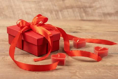 Red gift box Stock Photos