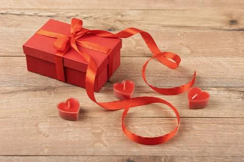 Red gift box Stock Photos