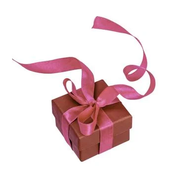 Red gift box with red bow .Isolated on a white background Stock Photos