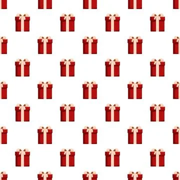 Red gift box repeating pattern with ribbon bow Stock Illustration