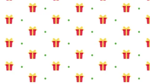 Red Gift Box seamless pattern looped background. Stock Footage 223857556