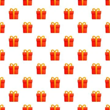 Red gift box seamless pattern for holiday celebration Stock Illustration