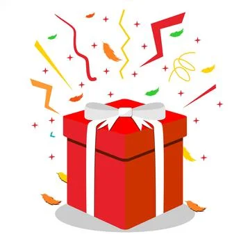 Red gift box vector illustration with 스톡 일러스트