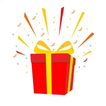 Red gift box vector illustration on white background Stock Illustration