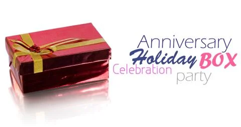 Red Gift Box on white background イラスト素材