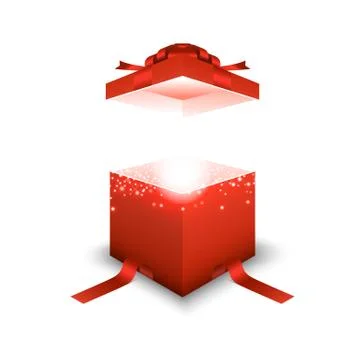 Red gift box on white background Stock Illustration