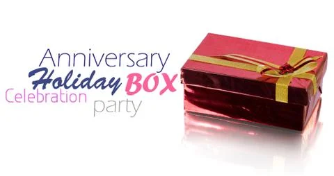 Red Gift Box on white background Stock Photos