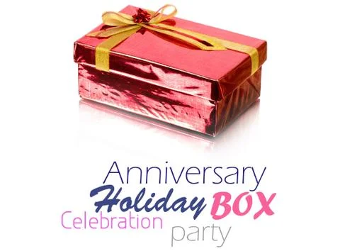 Red Gift Box on white background Stock Photos